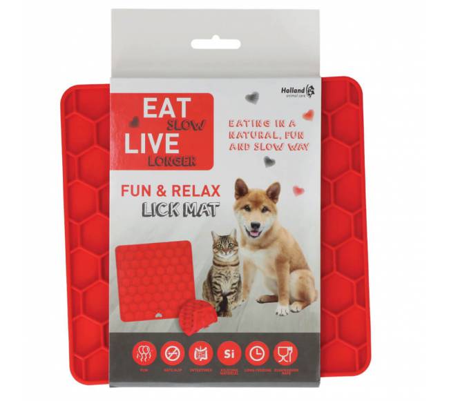 Laižymo kilimėlis šunims „Fun - Relax Lick Mat“, raudonas0