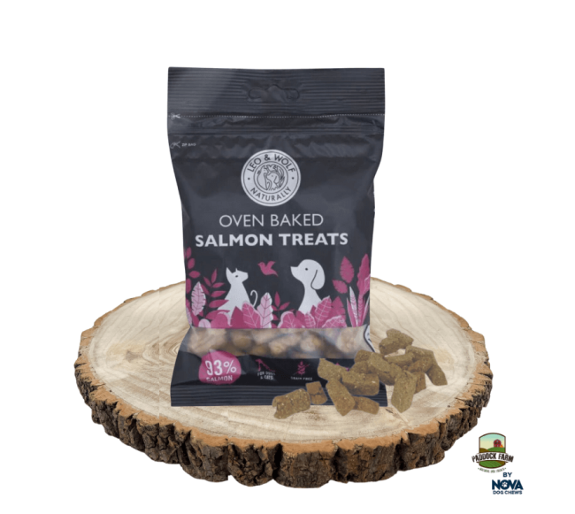 Orkaitėje kepti skanėstai šunims su lašiša „Salmon Treats“, Leo - Wolf0