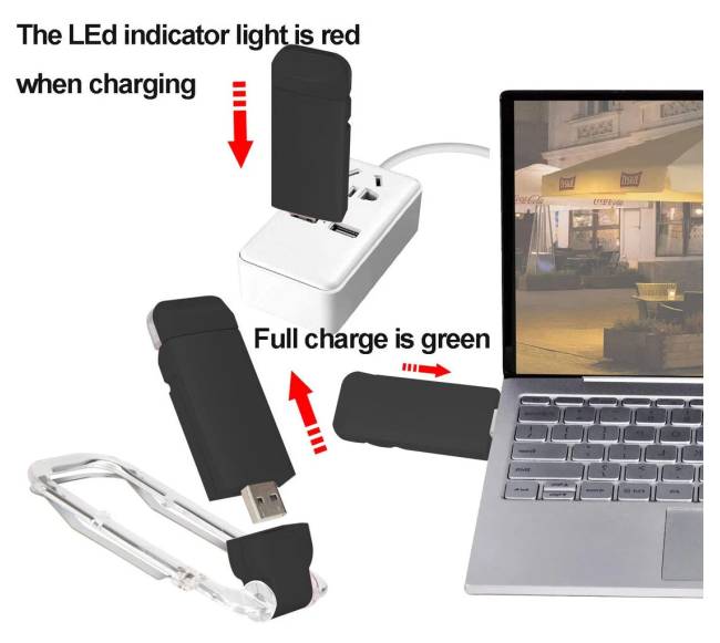 USB LED naktinio skaitymo lemputė mėlyna1