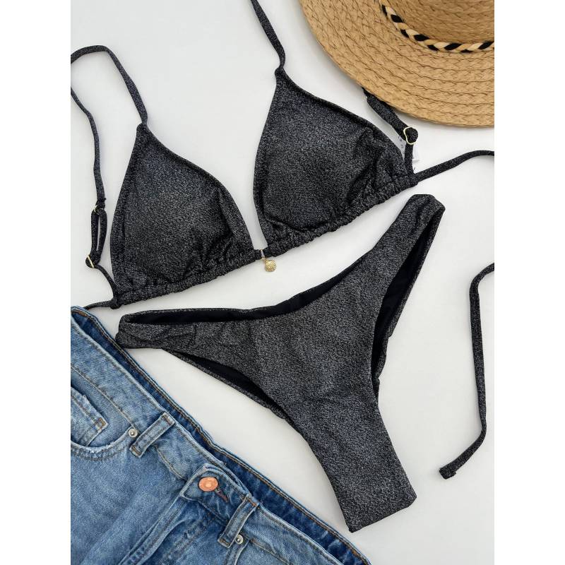 MrMiss Bikini maudymosi kostiumėlis METALLIC BLACK0