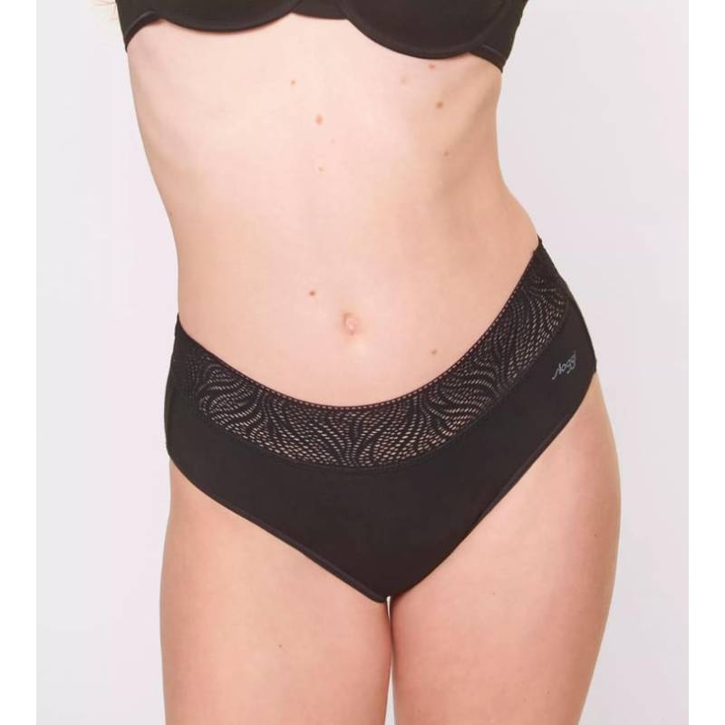 Sloggi Menstruacinės modalo kelnaitės PERIOD MEDIUM HIPSTER BLACK, vidutinio sugeriamumo0