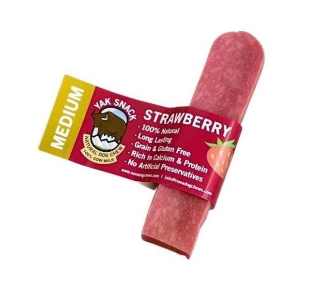 Jako sūris šunims su braškėmis, YAK SNACK, M dydis0