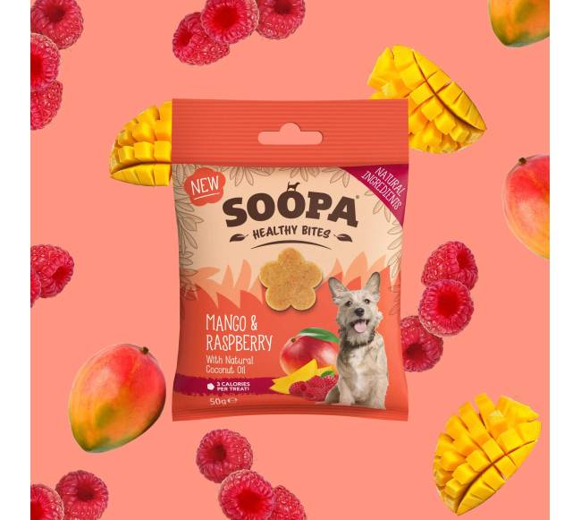 Soopa Healthy Bites šunų skanėstai su mango ir avietėmis (Mango - Raspberry), 50 g0