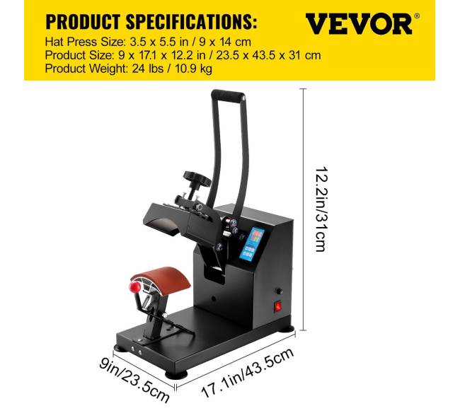 Skrybėlių šilumos presas 600 W6