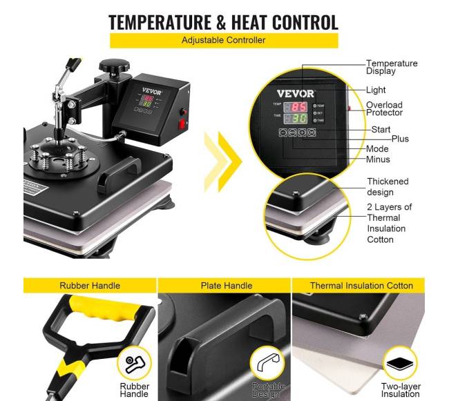 5 viename šilumos presavimo mašina 38x38 cm sublimacijai1