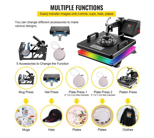 5 viename šilumos presavimo mašina 38x38 cm sublimacijai3