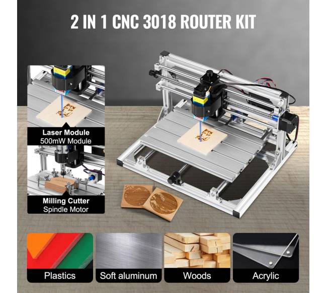 CNC 3018 staklių komplektas su lazeriu1