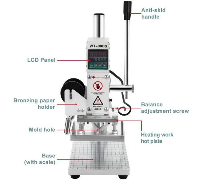 Karšto folijos štampavimo mašina su slankikliu 10x13cm7