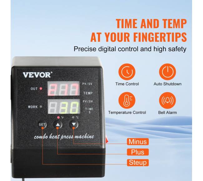 8 in 1 šilumos spaudimo presas 38x30cm2