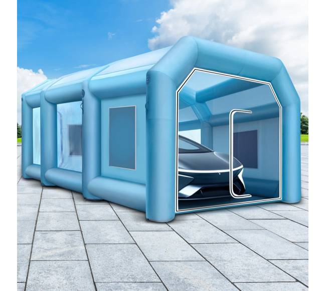 Pripučiama dažymo palapinė 8x4x3 m su pūstuvais7