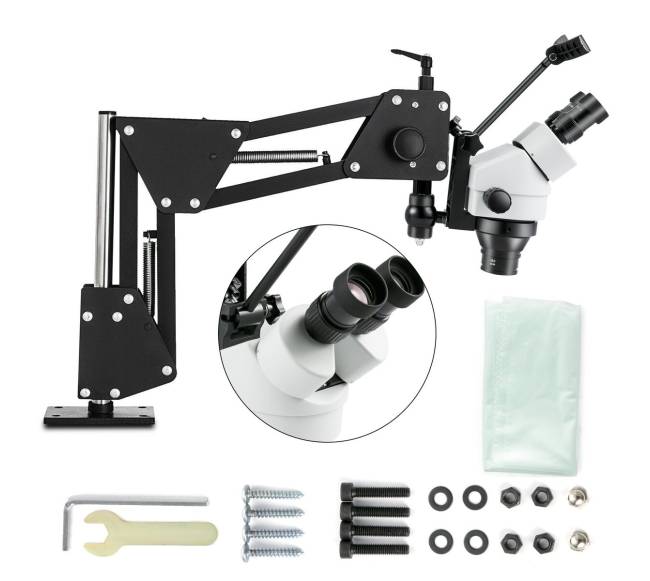 mikroskopas su 76 mm lęšiu ir spyruokliniu laikikliu8