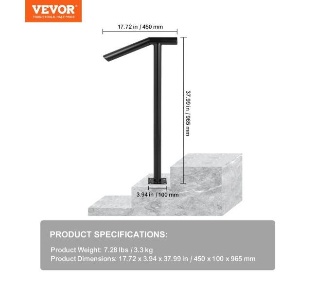 Apvalus metalinis turėklas laiptams lauke6