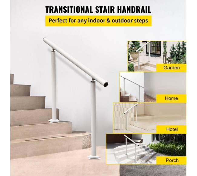 Lauko turėklas laiptams, 34 coliai, baltas1