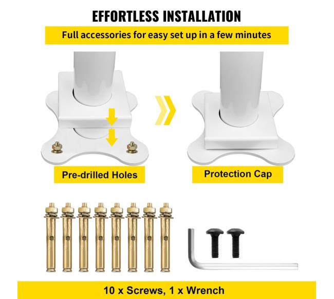 Lauko turėklas laiptams, 34 coliai, baltas5
