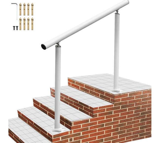 Lauko laiptų turėklai baltos spalvos0