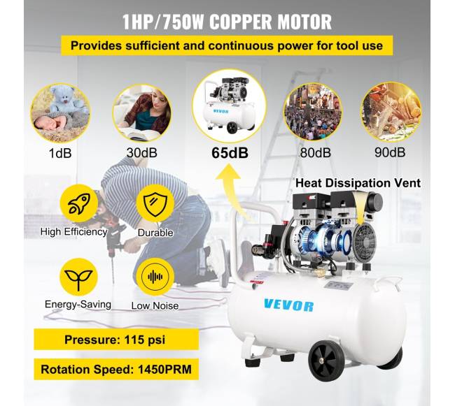 Oro kompresorius namų remontui 50L, 8 bar2