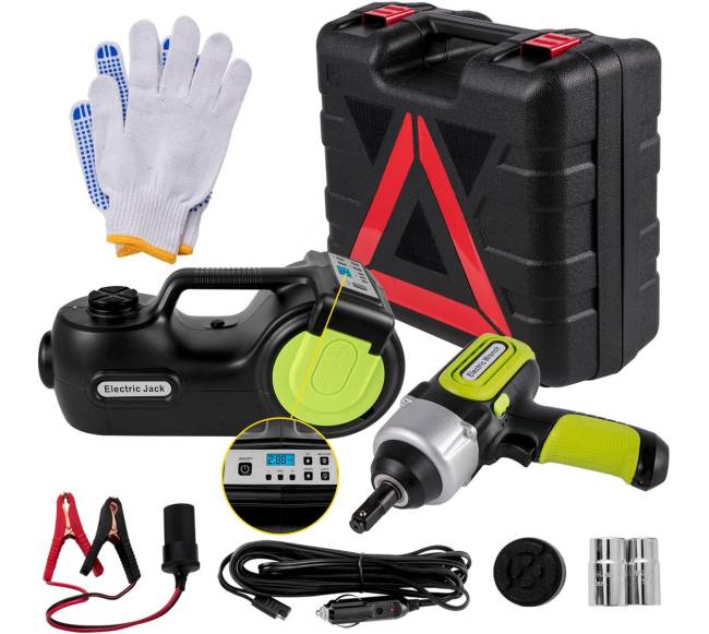 5 tonų elektrinis automobilio domkratas su raktu0