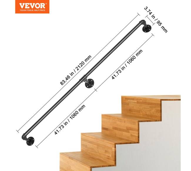 Laiptų turėklas iš vamzdžio, 7 pėdų ilgio6