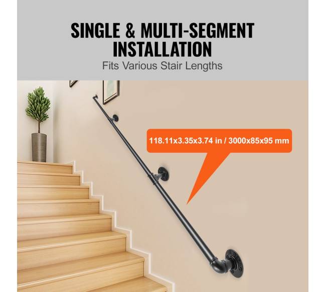 10FT ilginis turėklas su atrama3