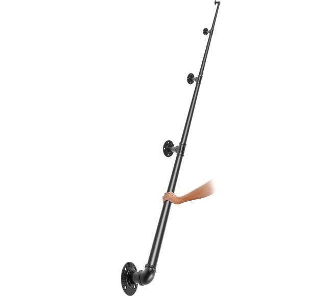 Plieninis laiptų turėklas su sienine atrama0