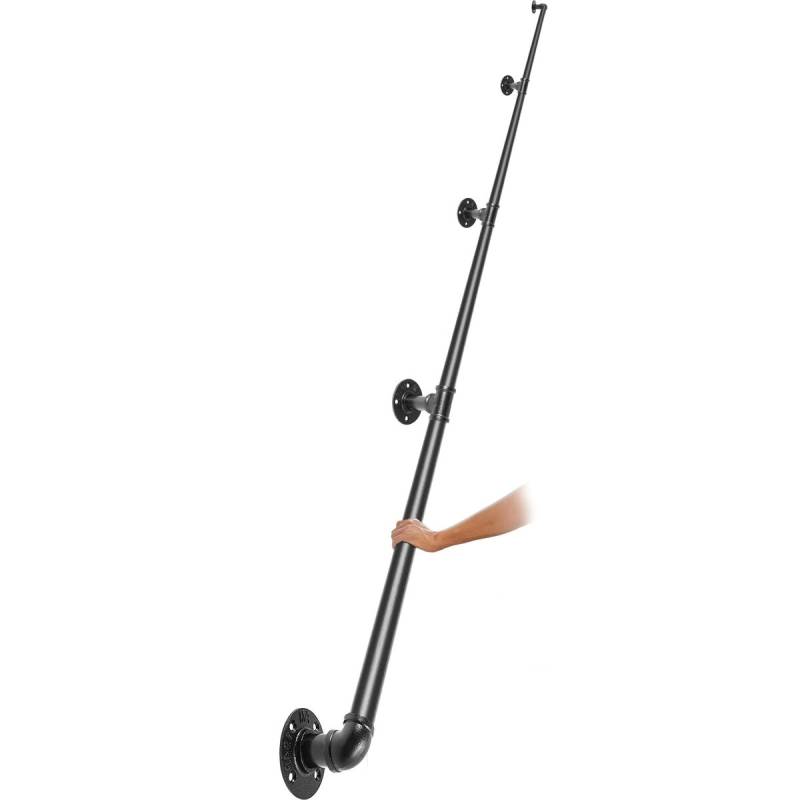 Plieninis laiptų turėklas su sienine atrama0