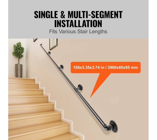 Plieninis laiptų turėklas su sienine atrama3