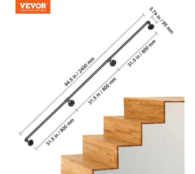 Metaliniai turėklai laiptams 2,4 m6