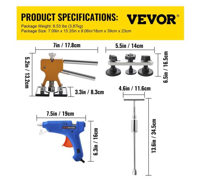 Įlenkimų taisymo įrankiai, 89 vnt. rinkinys6