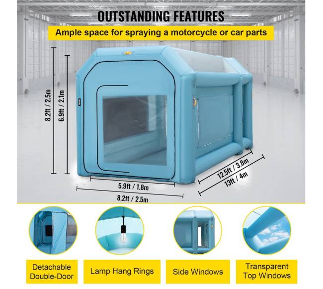 Pripučiama dažymo palapinė 4 m x 2,5 m3