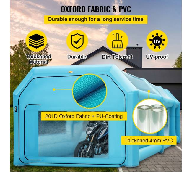 Nešiojama pripučiama dažymo kabina 6x3x2.5 m2