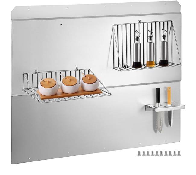 Nerūdijančio plieno sienelė su lentyna0