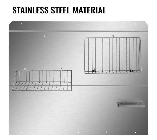 Nerūdijančio plieno sienelė su lentyna1