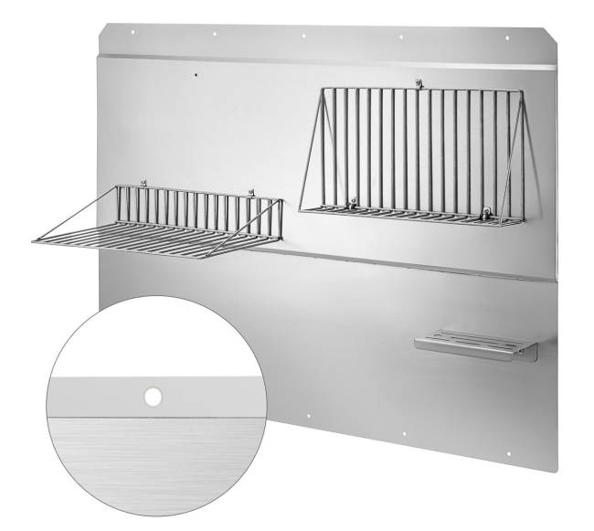 Nerūdijančio plieno sienelė su lentyna2