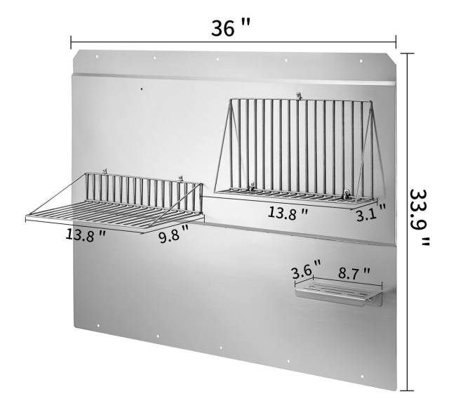 Nerūdijančio plieno sienelė su lentyna7