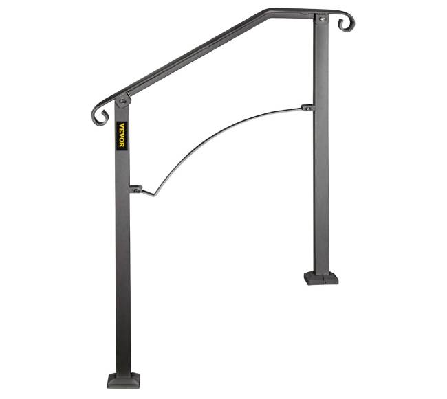 Juodos spalvos geležinis turėklas 2-3 laiptams10