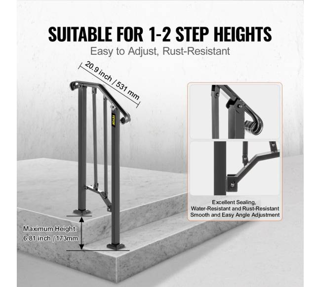 turėklas vienam ar dviem žingsniams juodas2