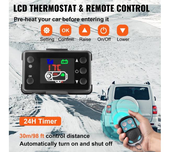 8 kW dyzelinis oro šildytuvas su LCD valdymu4