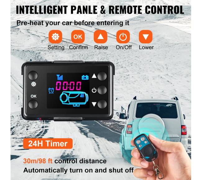 Dyzelinis šildytuvas su LCD ir duslintuvu RV sunkvežimiams4