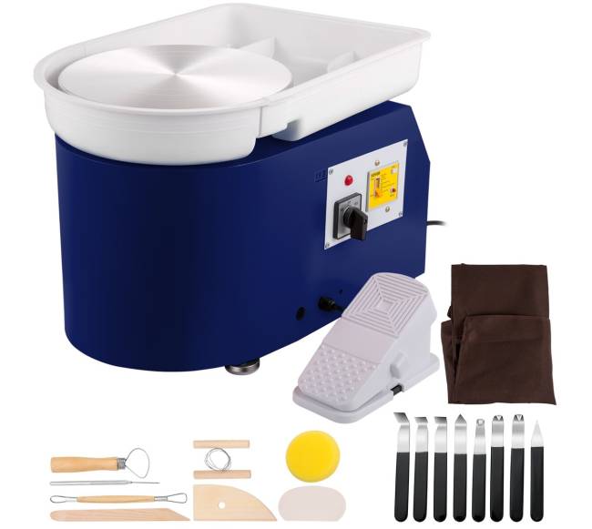 Keramikos žiedimo staklės, 28 cm 350W mėlynos0