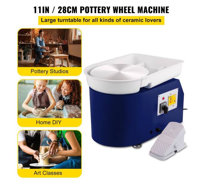 Keramikos žiedimo staklės, 28 cm 350W mėlynos1