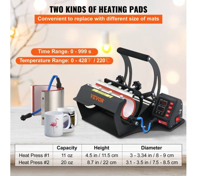 Puodelių šilumos presas su dviem plokštelėmis2