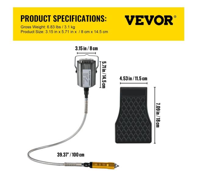 Lankstaus veleno grąžtas su greičio pedalu 780W6