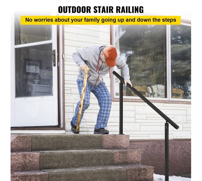 Laiptų turėklų komplektas 5 FT, juodas aliuminis1