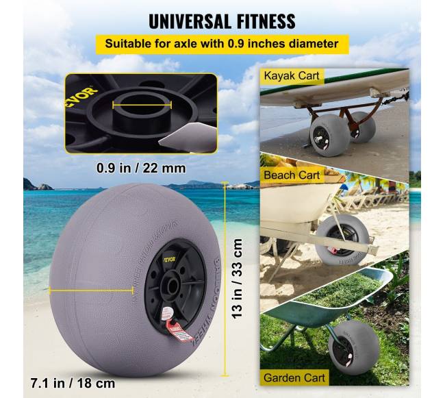 Pliažo balioniniai ratai, 33 cm smėlio padangos2