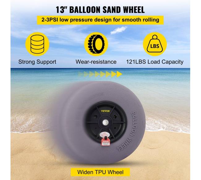 Pliažo balioniniai ratai, 33 cm smėlio padangos3