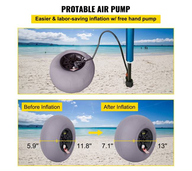 Pliažo balioniniai ratai, 33 cm smėlio padangos5