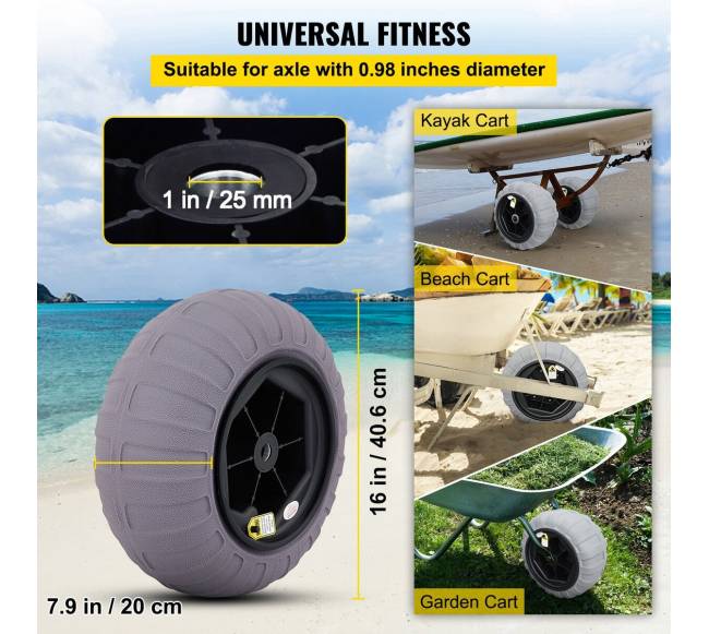 paplūdimio vežimo ratai, 40 cm smėlio padangos2