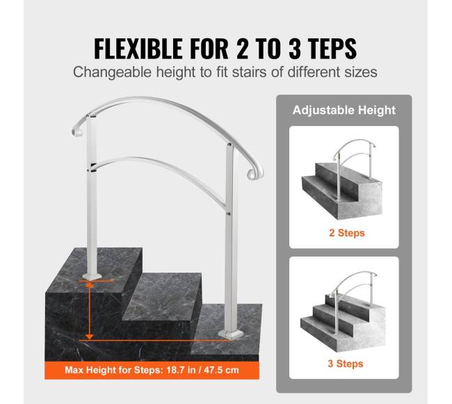 3 žingsnių lauko laiptų turėklas3