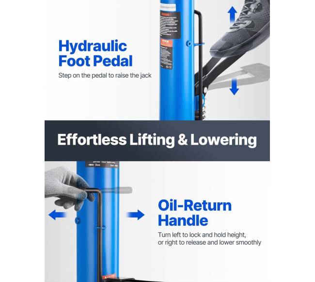 Hidraulinis pavarų keltuvas, 0.5 tonos, mėlynas3