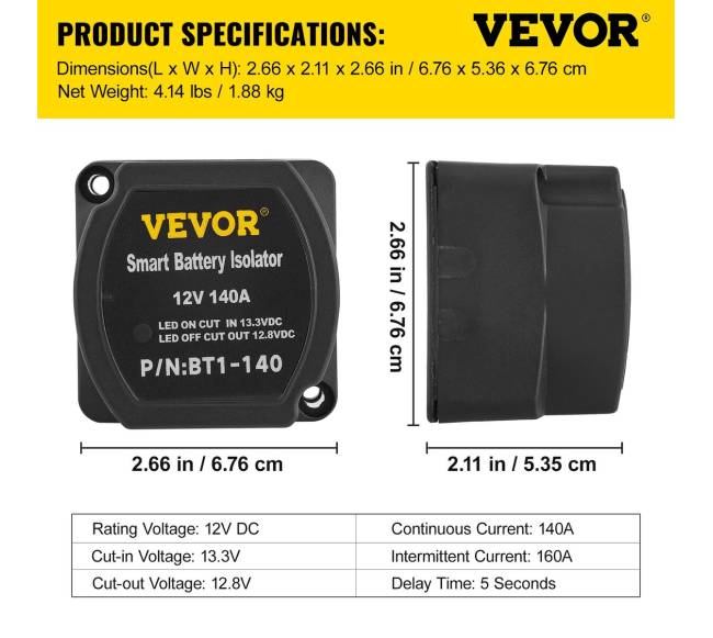 Automatinis akumuliatorių izoliatorius 12V 140AMP6